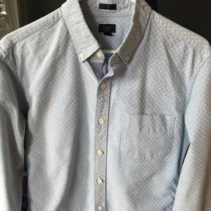 J.Crew Vintage Blue Print Oxford M Slim